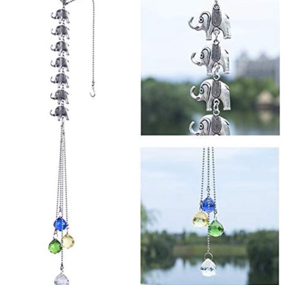 Elephant Charm Crystal Prisms Suncatcher Pendant for window garden wall hanging - Picture 3 of 6